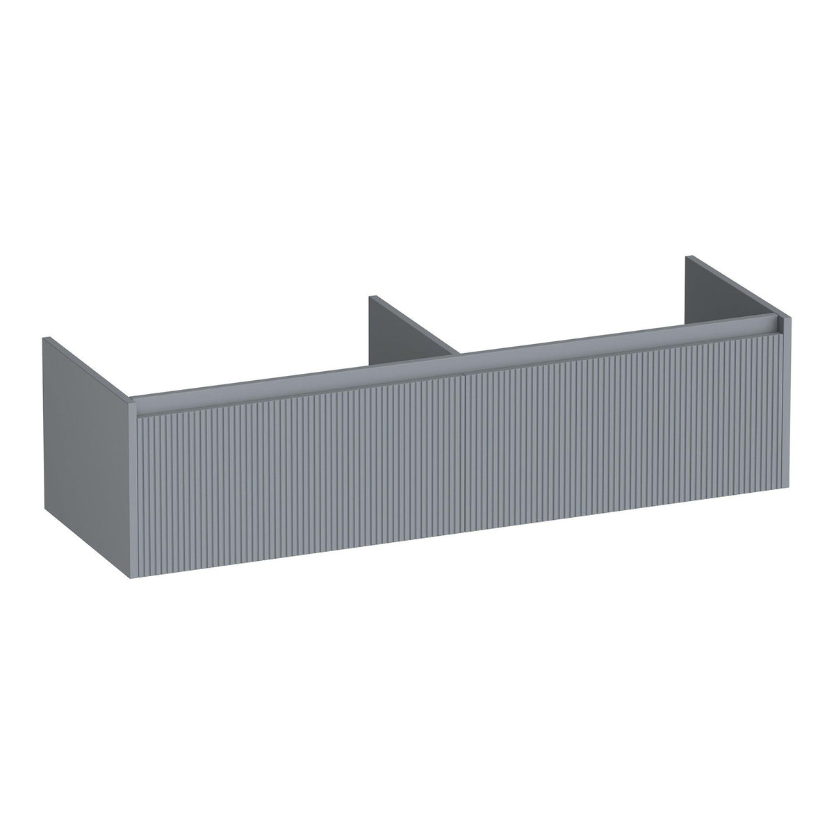 BRAUER Embrace Wavy onderkast 140 met 2 softclose lades greeploos en 2 sifon uitsparingen mat grijs