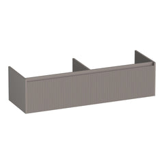 BRAUER Embrace Wavy 140 base cabinet with 2 soft-close handleless drawers and 2 siphon cutouts matte taupe