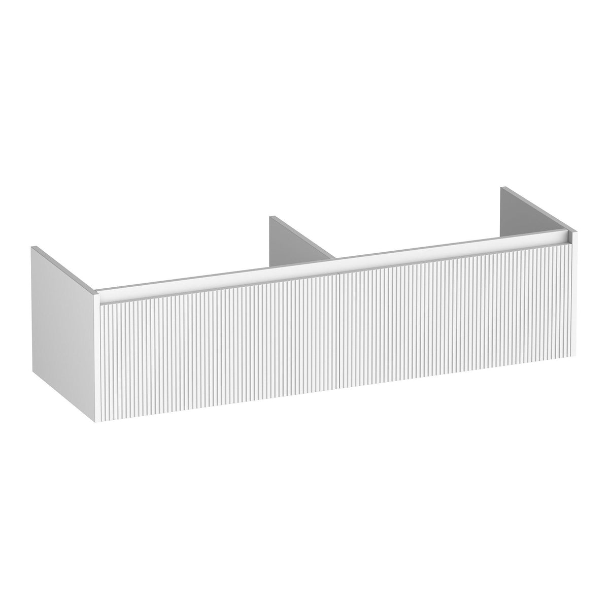 BRAUER Embrace Wavy onderkast 140 met 2 softclose lades greeploos en 2 sifon uitsparingen mat wit
