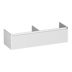 BRAUER Embrace Wavy onderkast 140 met 2 softclose lades greeploos en 2 sifon uitsparingen mat wit