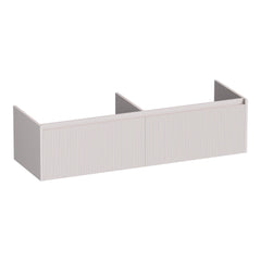 BRAUER Embrace Wavy 140 base cabinet with 2 soft-close handleless drawers and 2 siphon cutouts matte sand