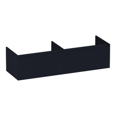 BRAUER Embrace Wavy 140 base cabinet with 2 soft-close handleless drawers and 2 siphon cutouts matte black