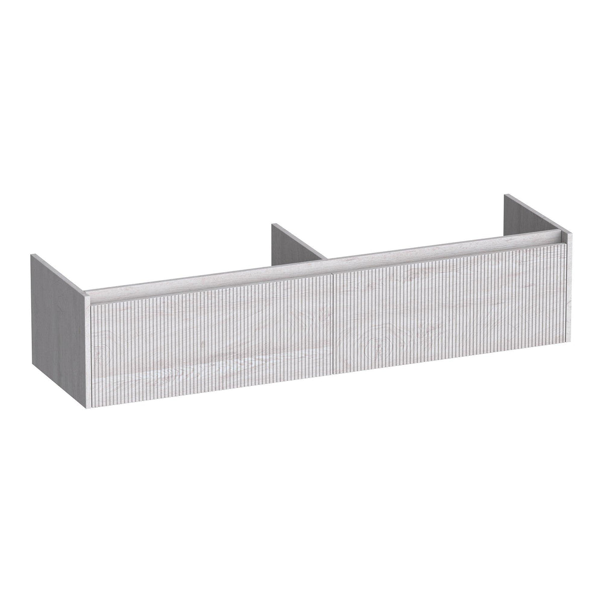 BRAUER Embrace Wavy onderkast 160 met 2 softclose lades greeploos en 2 sifon uitsparingen Forest Seashell