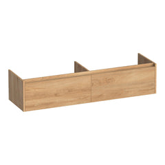 BRAUER Embrace Wavy onderkast 160 met 2 softclose lades greeploos en 2 sifon uitsparingen Forest Tan