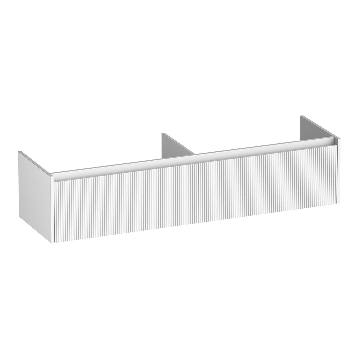 BRAUER Embrace Wavy onderkast 160 met 2 softclose lades greeploos en 2 sifon uitsparingen mat wit