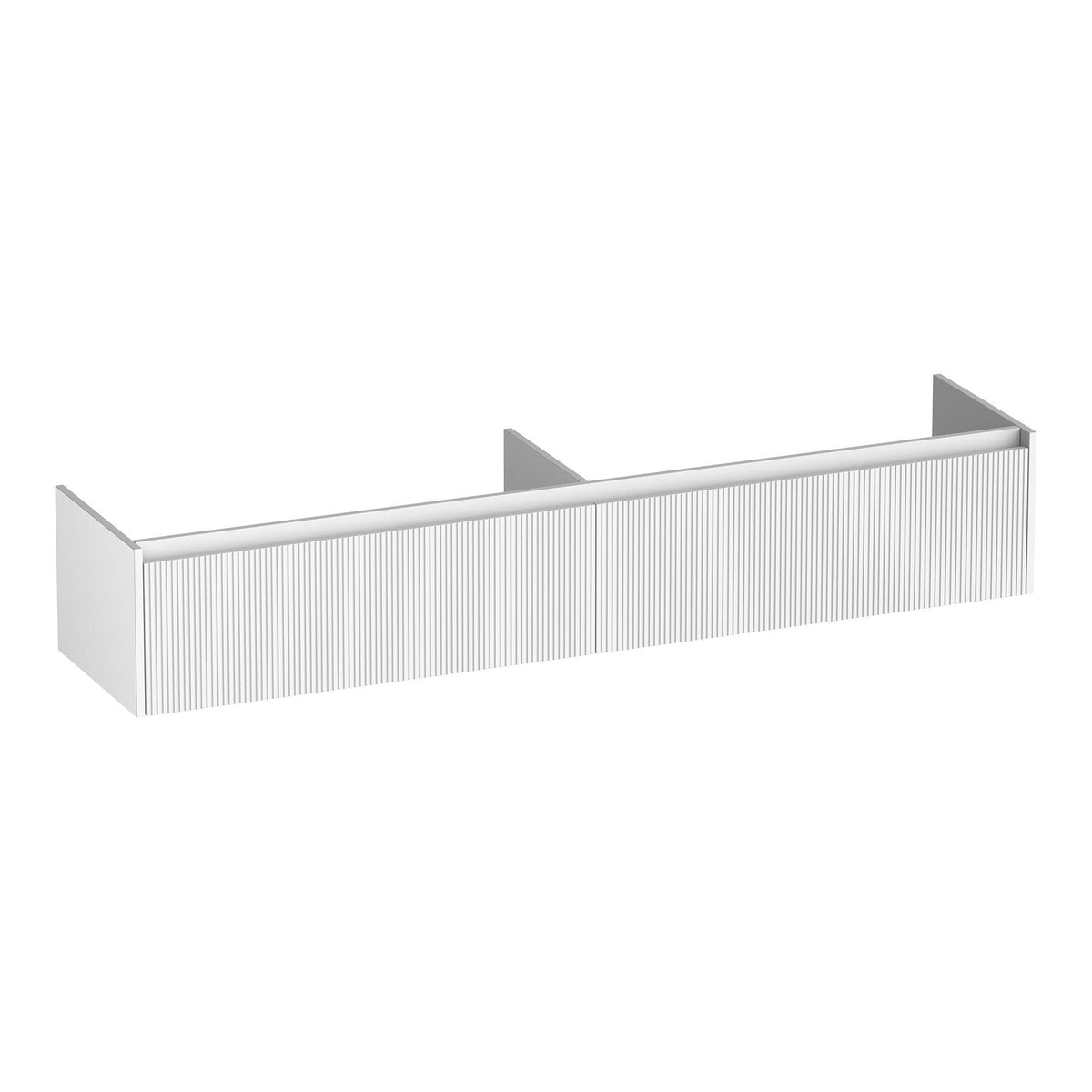 BRAUER Embrace Wavy onderkast 200 met 2 softclose lades greeploos en 2 sifon uitsparingen mat wit