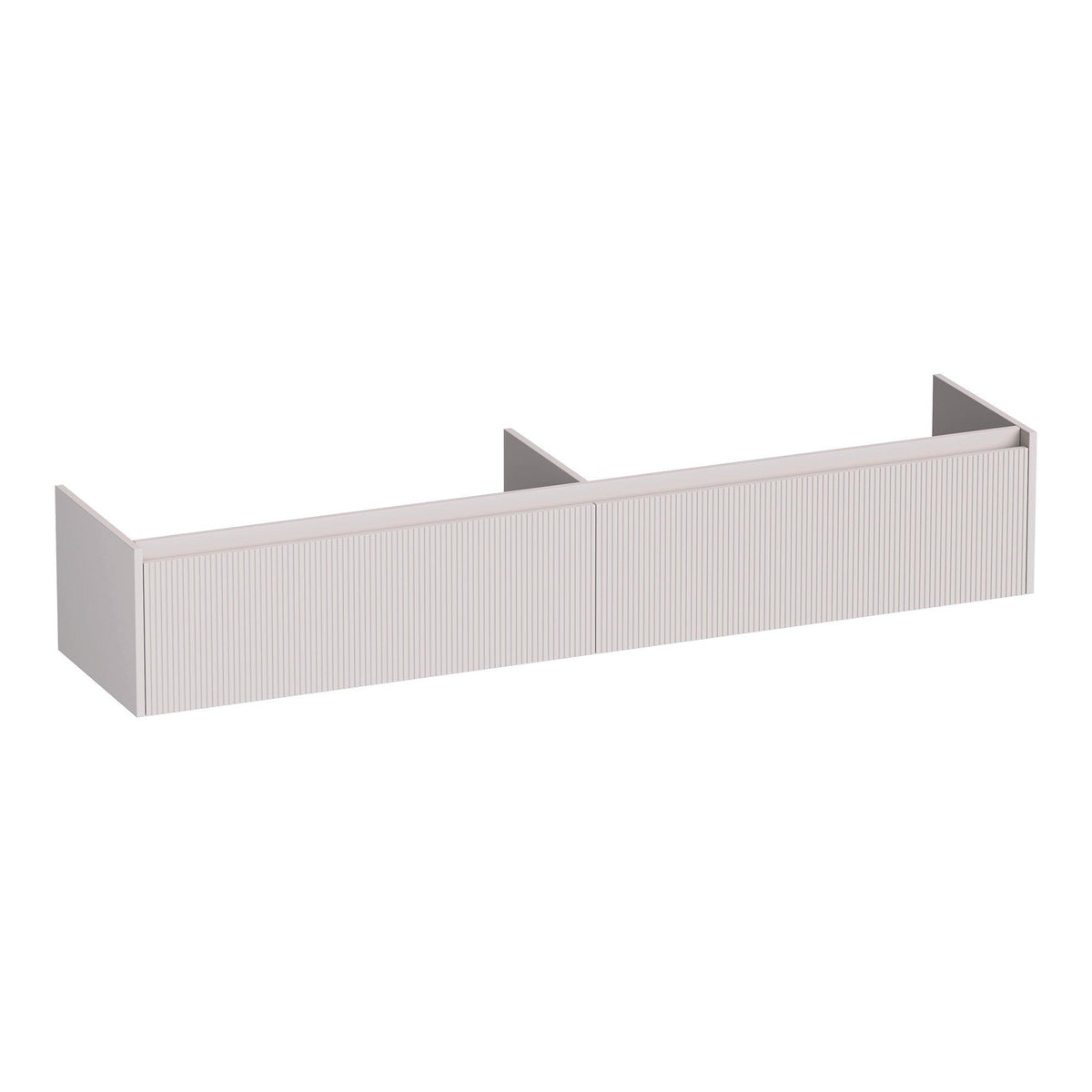 BRAUER Embrace Wavy 200 base unit with 2 soft-close handleless drawers and 2 siphon cutouts matt sand