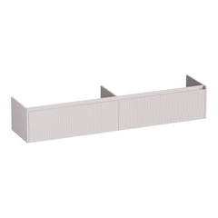 BRAUER Embrace Wavy 200 base unit with 2 soft-close handleless drawers and 2 siphon cutouts matt sand