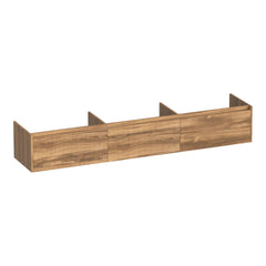 BRAUER Embrace Wavy Base Cabinet 220 with 3 Soft-Close Handleless Drawers and 0 Siphon Cut-outs Honey