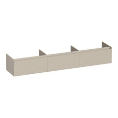 BRAUER Embrace Wavy 220 vanity unit with 3 soft-close handleless drawers and 0 siphon cut-outs, matte beige