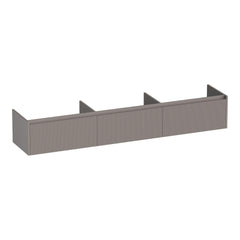 BRAUER Embrace Wavy onderkast 220 met 3 softclose lades greeploos en 0 sifon uitsparingen mat taupe