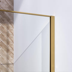 BRAUER Gold Frame Inloopdouche set 1 helder glas 90x200 met muurprofiel en lijst rondom goud geborsteld