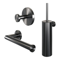 BRAUER Gunmetal edition Toiletaccessoire set 3-in-1 gunmetal geborsteld PVD