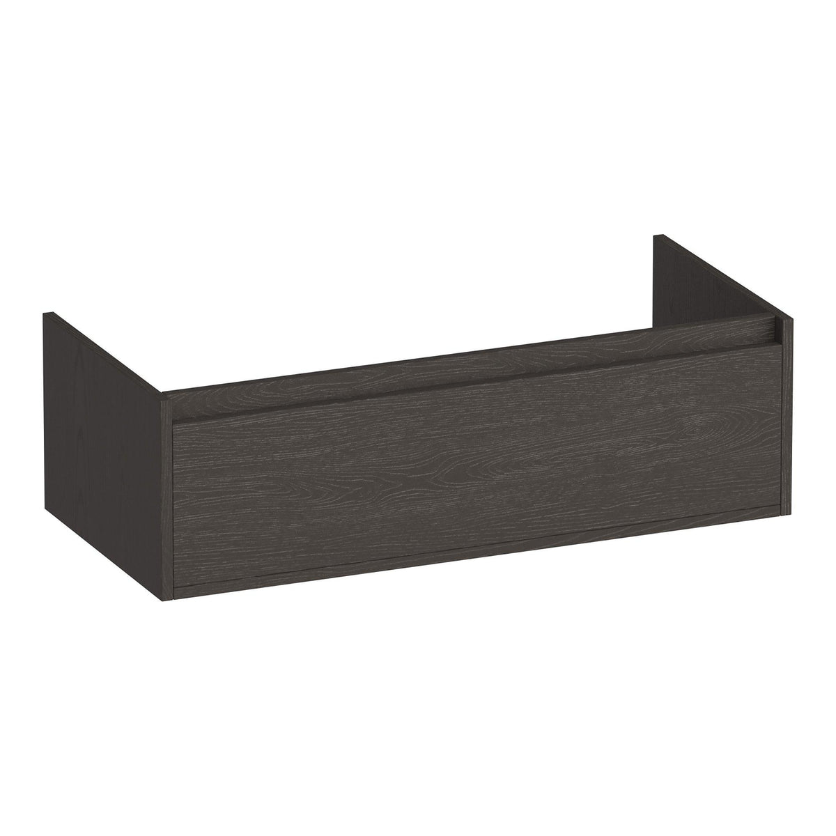 BRAUER Hope onderkast 100 met 1 softclose lade greeploos en 1 sifon uitsparing Timber Anthracite