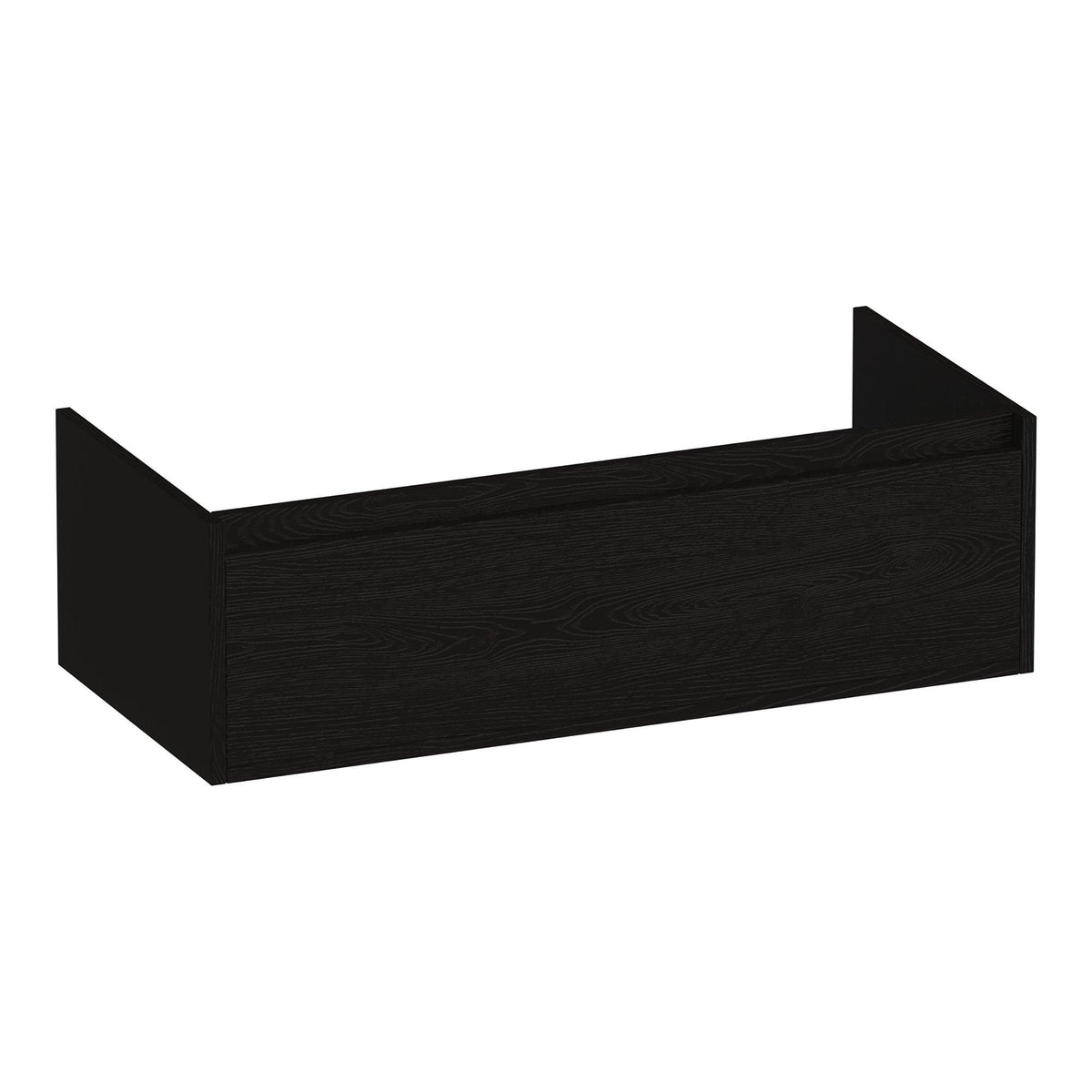 BRAUER Hope onderkast 100 met 1 softclose lade greeploos en 1 sifon uitsparing Timber Black