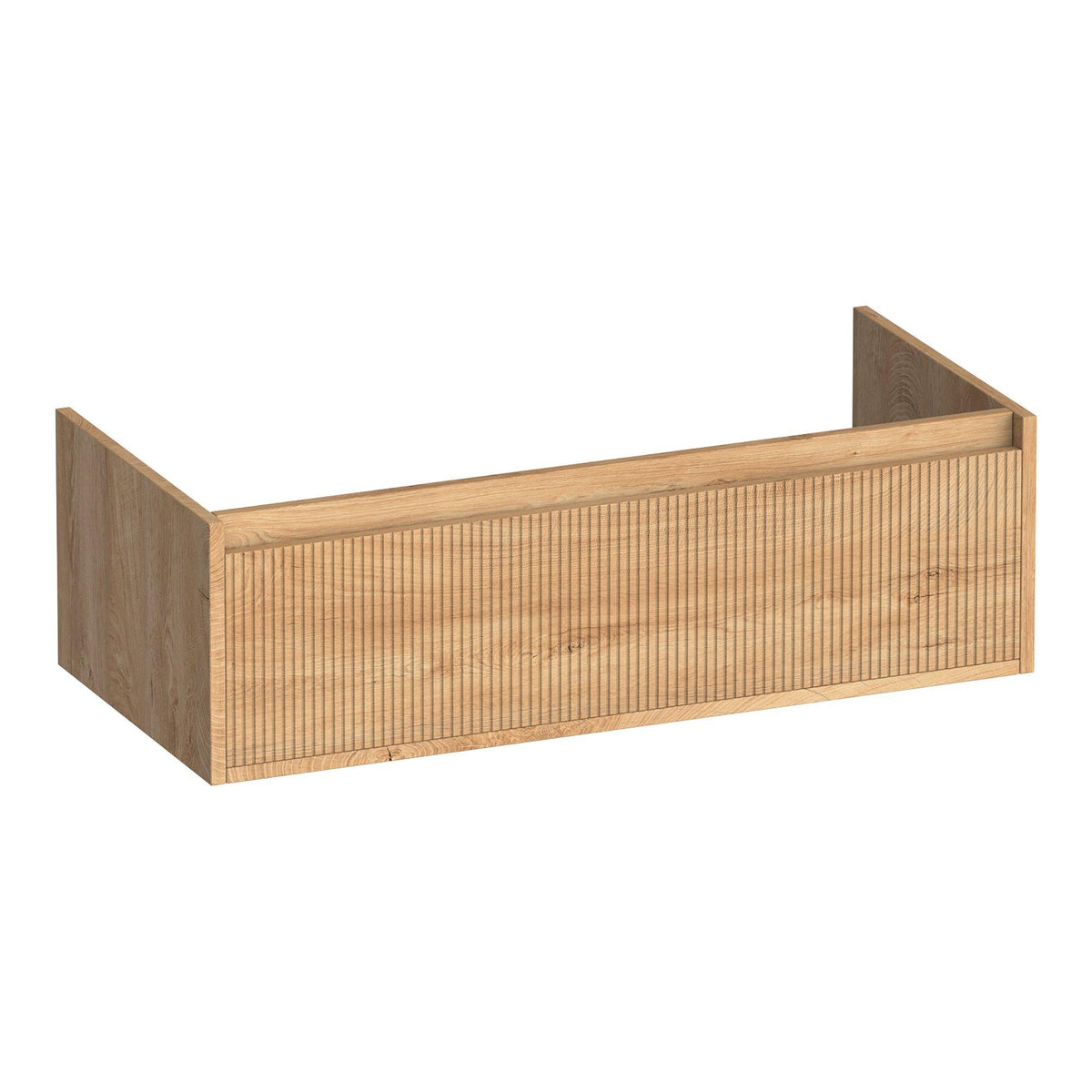BRAUER Hope Wavy onderkast 100 met 1 softclose lade greeploos en 1 sifon uitsparing Forest Tan