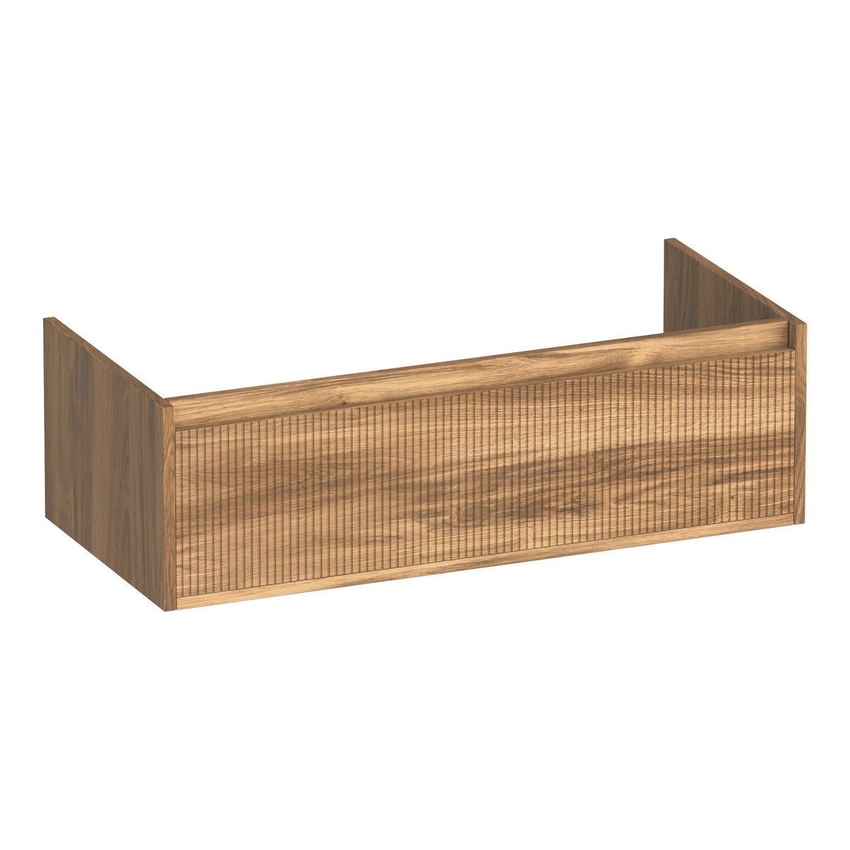 BRAUER Hope Wavy onderkast 100 met 1 softclose lade greeploos en 1 sifon uitsparing Honey