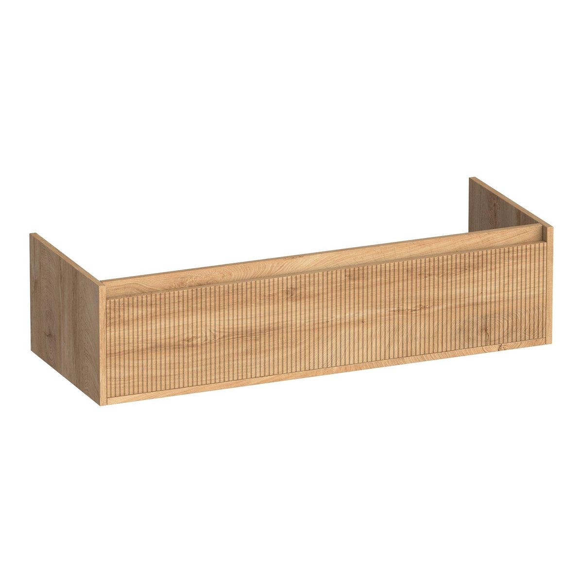 BRAUER Hope Wavy onderkast 120 met 1 softclose lade greeploos en 1 sifon uitsparing Forest Tan