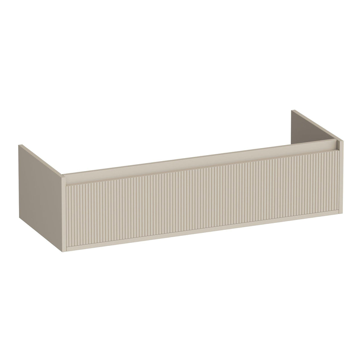 BRAUER Hope Wavy onderkast 120 met 2 softclose lades greeploos en 2 sifon uitsparingen mat beige