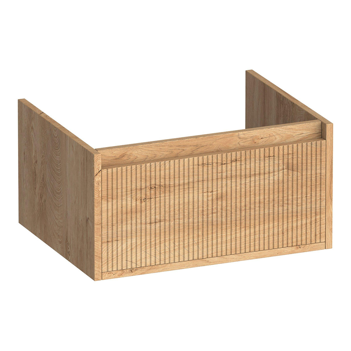 BRAUER Hope Wavy onderkast 60 met 1 softclose lade greeploos en 1 sifon uitsparing Forest Tan