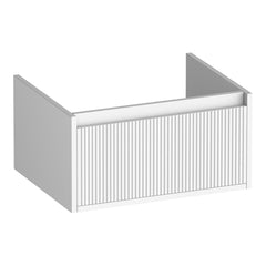 BRAUER Hope Wavy 60 base cabinet with 1 soft-close, handleless drawer and 1 siphon cut-out matte white