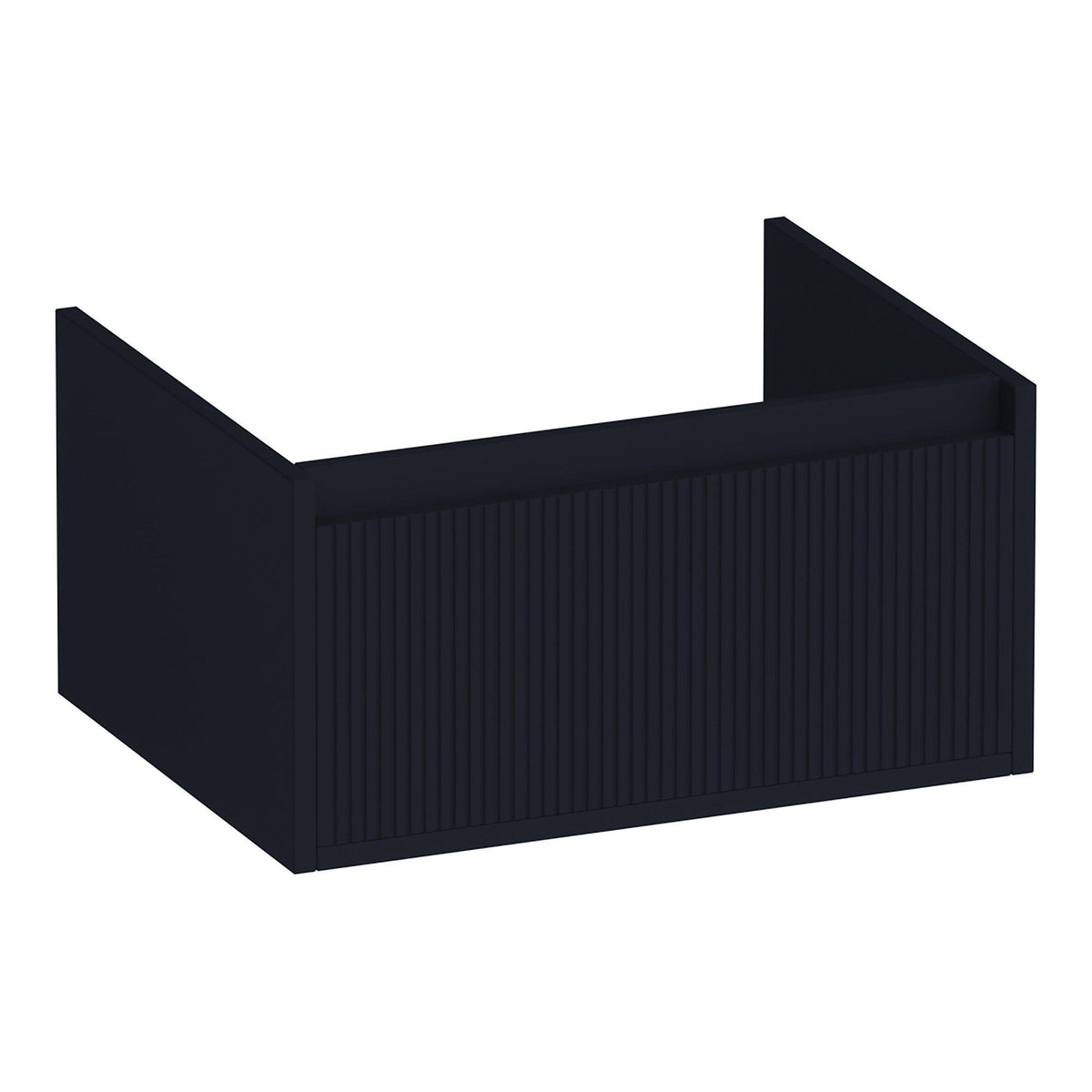 BRAUER Hope Wavy onderkast 60 met 1 softclose lade greeploos en 1 sifon uitsparing mat zwart