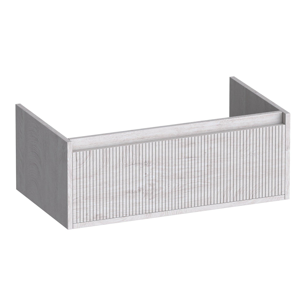 BRAUER Hope Wavy 80 base cabinet with 1 soft-close handleless drawer and 1 siphon cut-out Forest Seashell