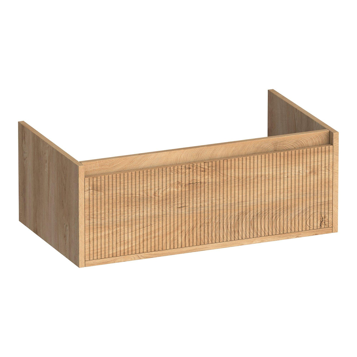 BRAUER Hope Wavy onderkast 80 met 1 softclose lade greeploos en 1 sifon uitsparing Forest Tan
