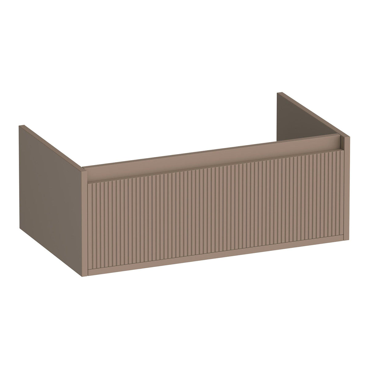 BRAUER Hope Wavy onderkast 80 met 1 softclose lade greeploos en 1 sifon uitsparing mat mokka