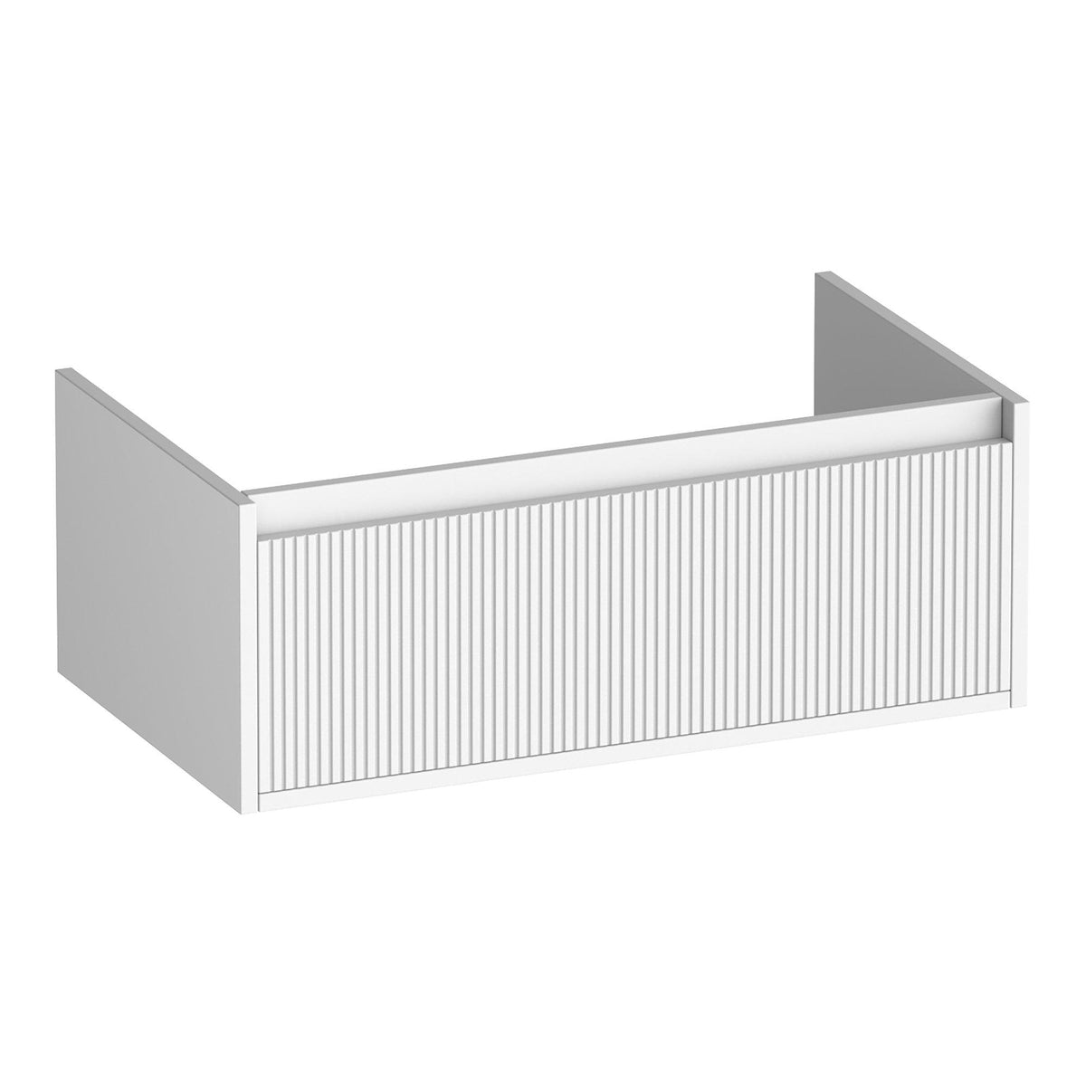 BRAUER Hope Wavy 80 base cabinet with 1 soft-close drawer handleless and 1 siphon cutout matt white