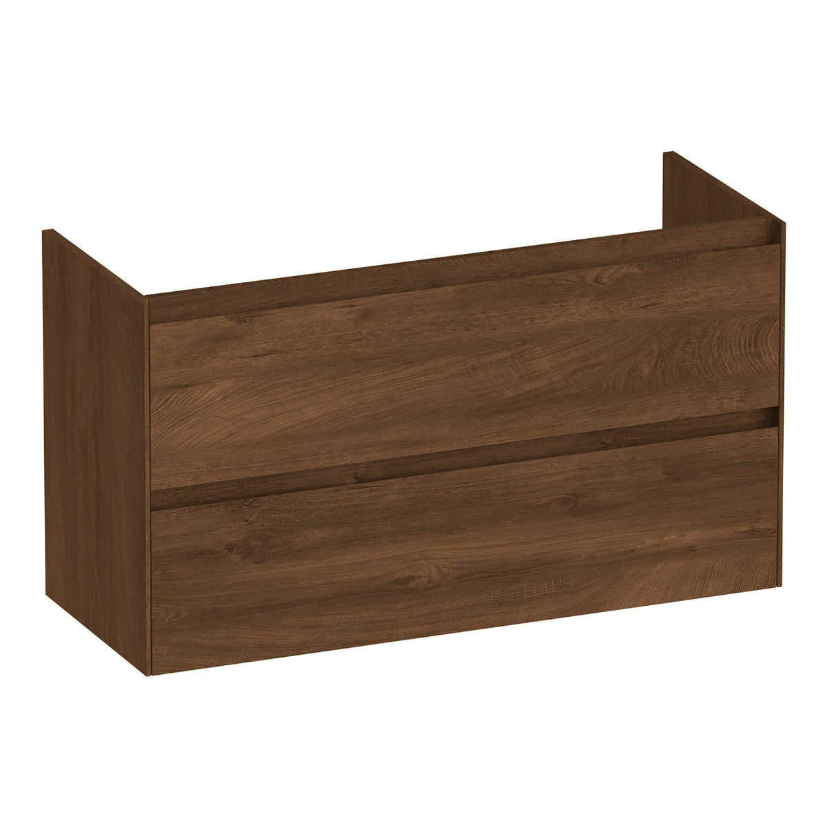 BRAUER Inspire Shallow Base Unit 100 with 2 Soft-Close Handleless Drawers and 1 Siphon Cutout Driftwood