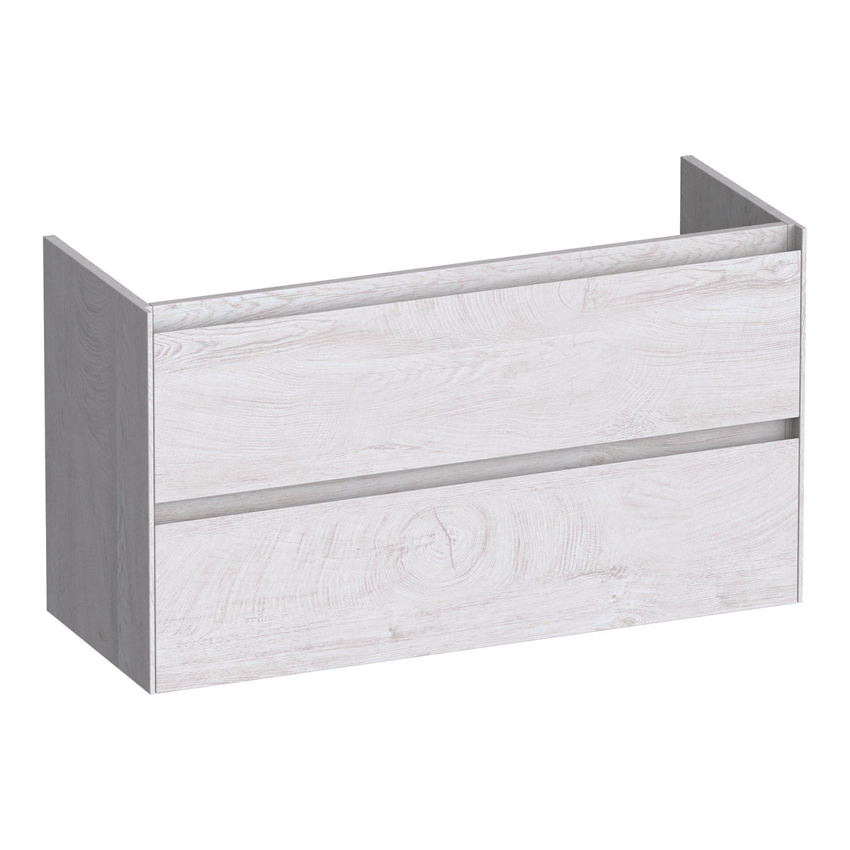 BRAUER Inspire onderkast ondiep 100 met 2 softclose lades greeploos en 1 sifon uitsparing Forest Seashell