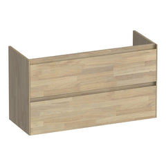 BRAUER Inspire onderkast ondiep 100 met 2 softclose lades greeploos en 1 sifon uitsparing vingerlas eiken grijs