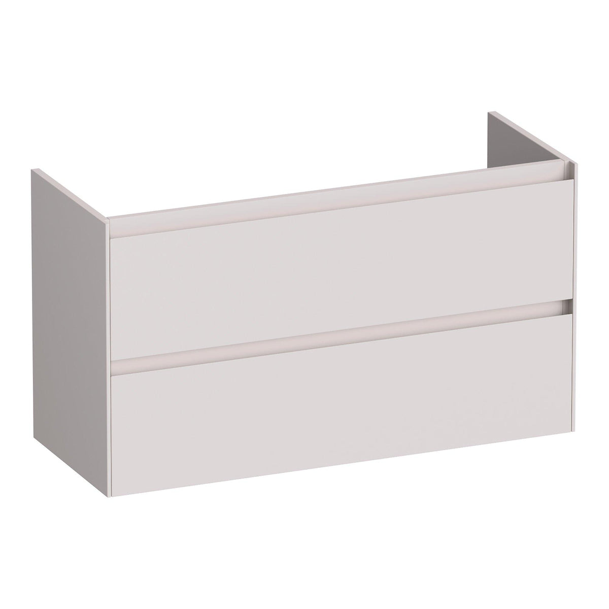 BRAUER Inspire onderkast ondiep 100 met 2 softclose lades greeploos en 1 sifon uitsparing mat zand