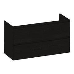 BRAUER Inspire shallow base unit 100 with 2 soft-close handleless drawers and 1 siphon cut-out Timber Black