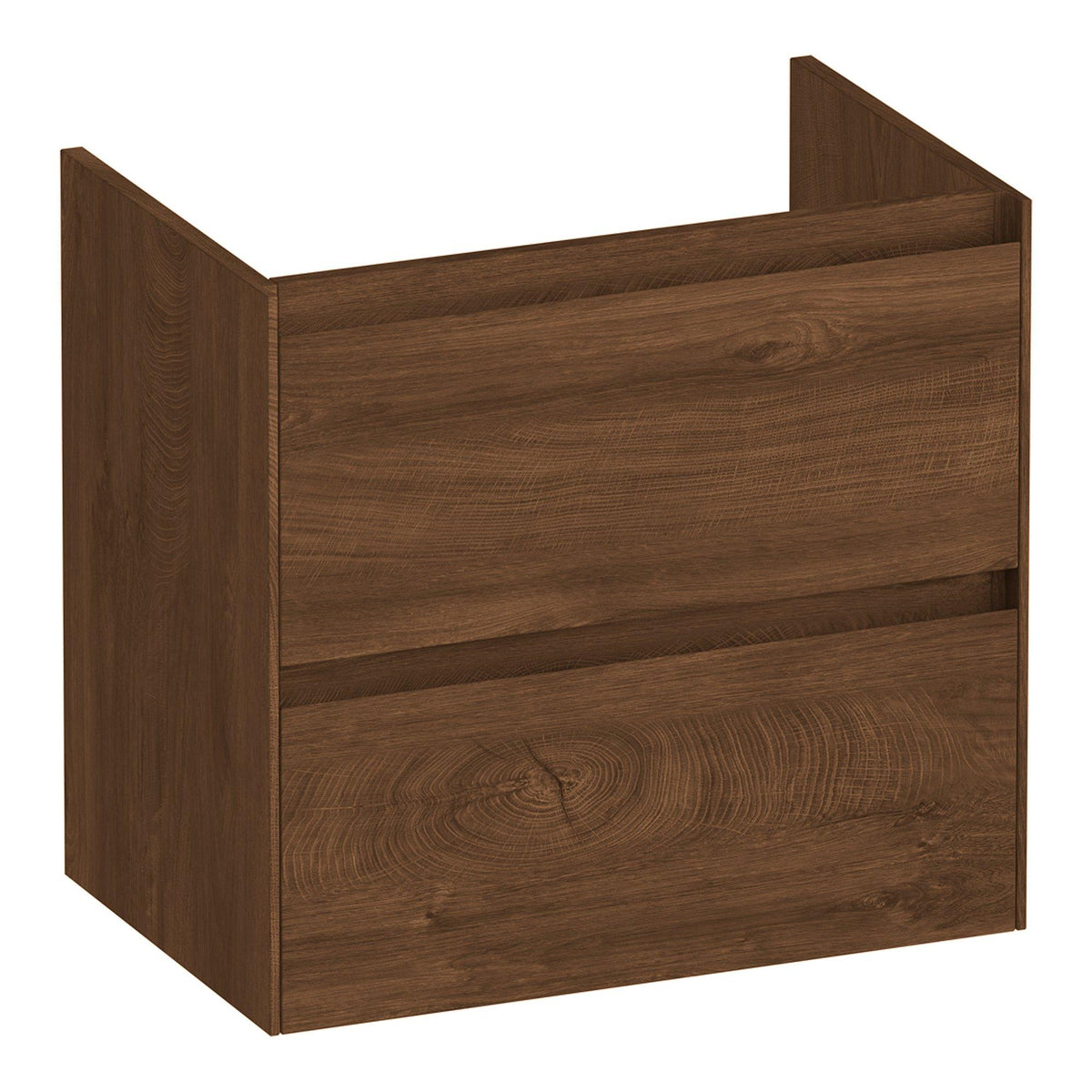 BRAUER Inspire shallow base cabinet 60 with 2 soft-close handleless drawers and 1 siphon cut-out Forest Cacao