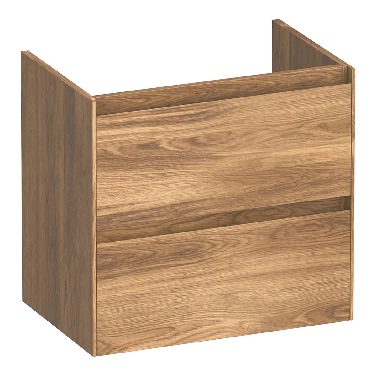 BRAUER Inspire shallow base cabinet 60 with 2 soft-close handleless drawers and 1 siphon cut-out Honey