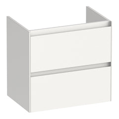 BRAUER Inspire shallow base cabinet 60 with 2 soft-close handleless drawers and 1 siphon cutout high gloss white