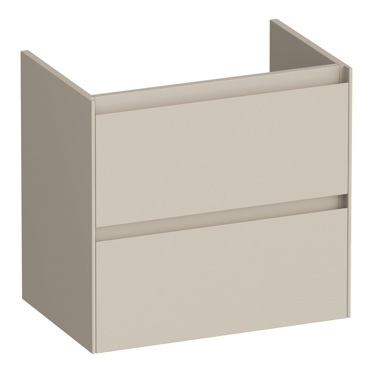 BRAUER Inspire shallow base cabinet 60 with 2 soft-close handleless drawers and 1 siphon cutout matt beige