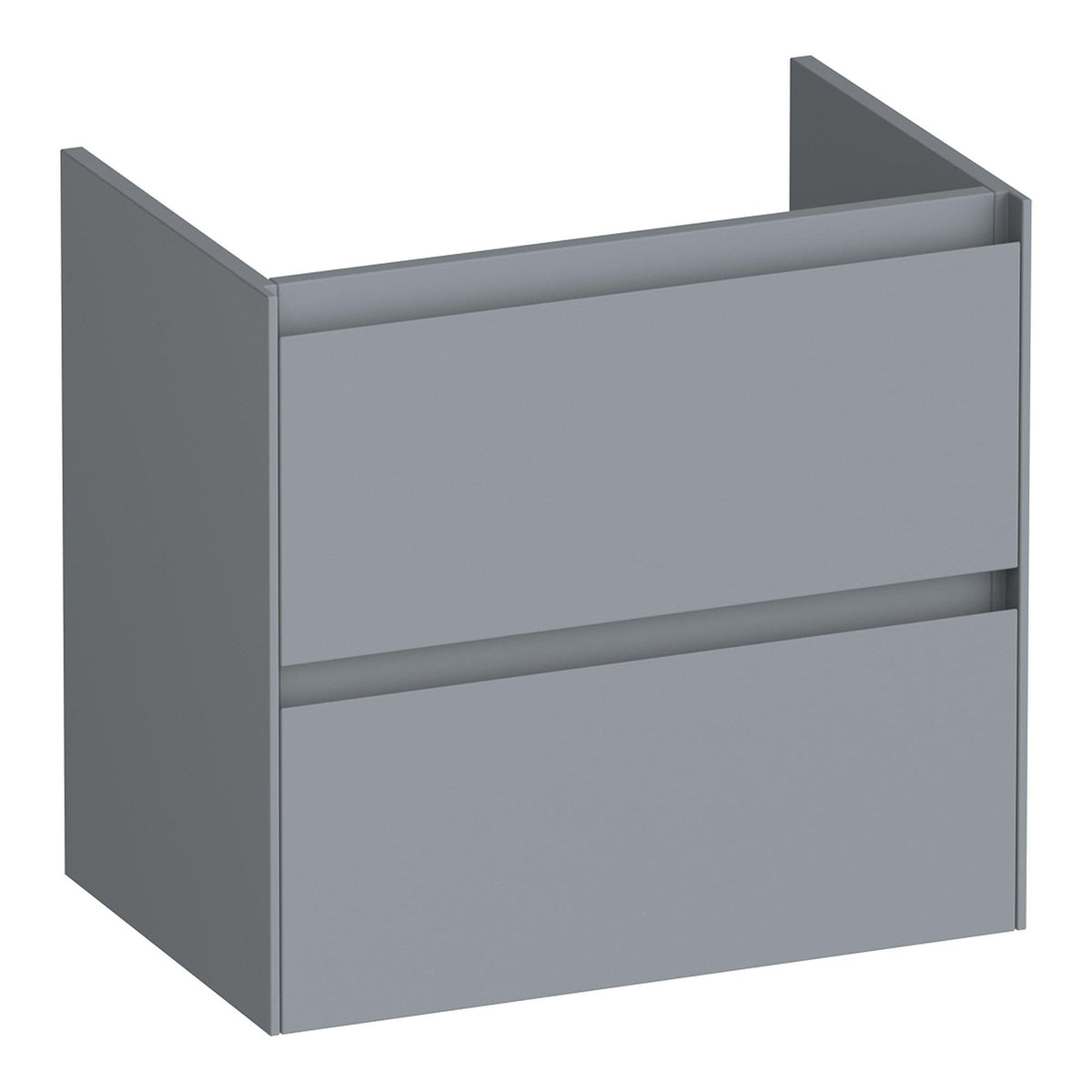 BRAUER Inspire shallow base cabinet 60 with 2 soft-close handleless drawers and 1 siphon cutout matt grey