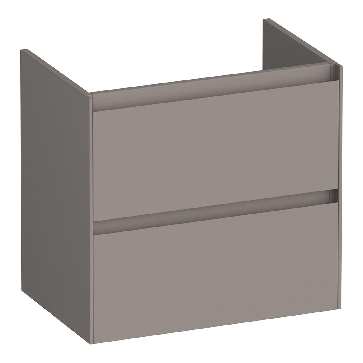 BRAUER Inspire onderkast ondiep 60 met 2 softclose lades greeploos en 1 sifon uitsparing mat taupe
