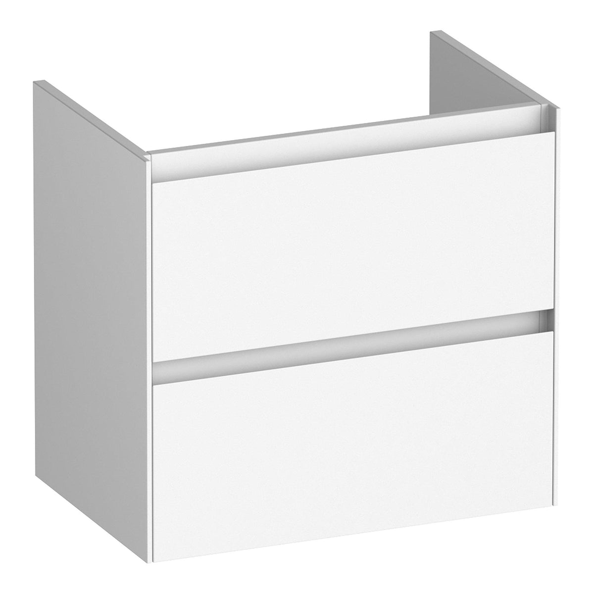 BRAUER Inspire onderkast ondiep 60 met 2 softclose lades greeploos en 1 sifon uitsparing mat wit
