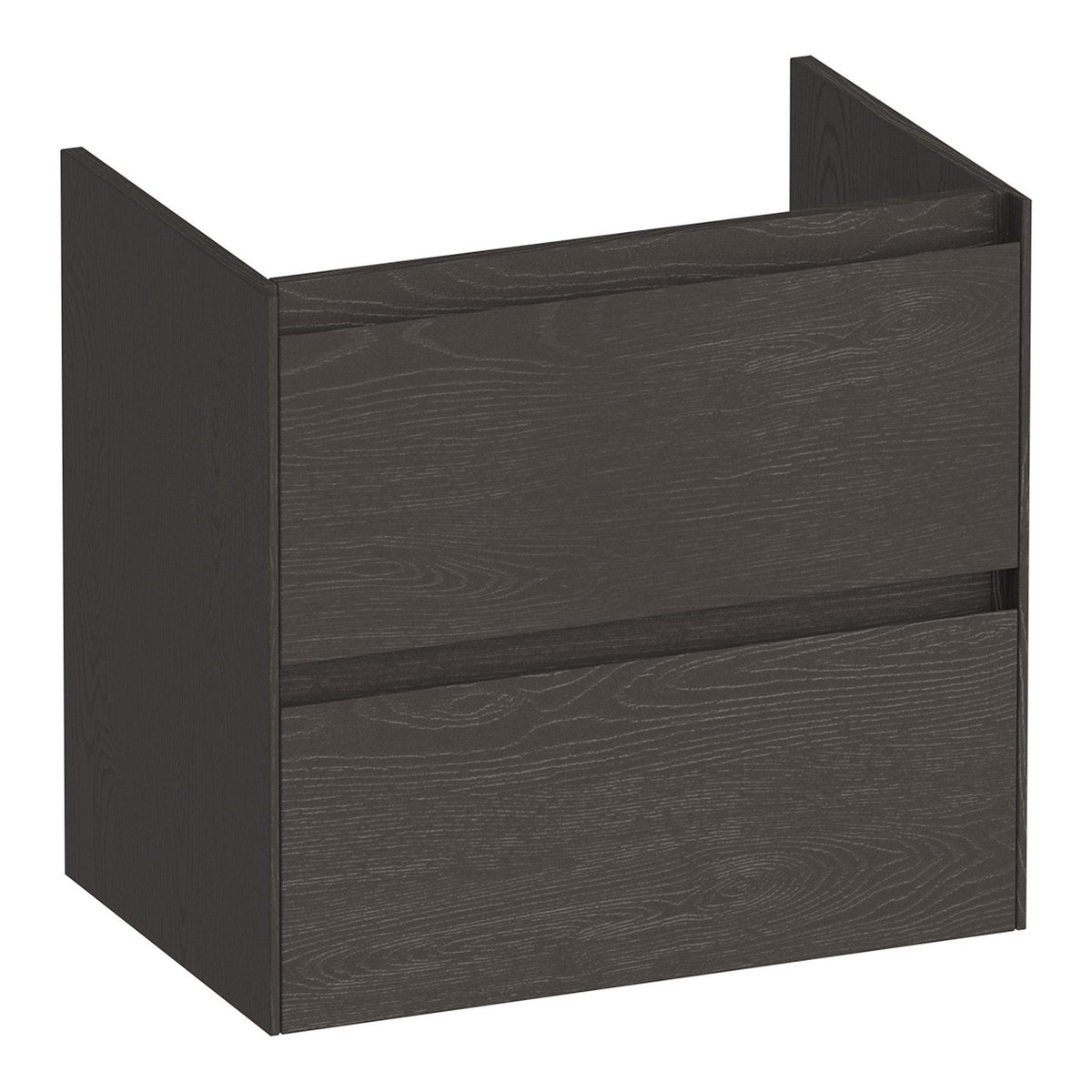 BRAUER Inspire onderkast ondiep 60 met 2 softclose lades greeploos en 1 sifon uitsparing Timber Anthracite
