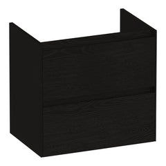 BRAUER Inspire shallow base cabinet 60 with 2 soft-close handleless drawers and 1 siphon cutout Timber Black