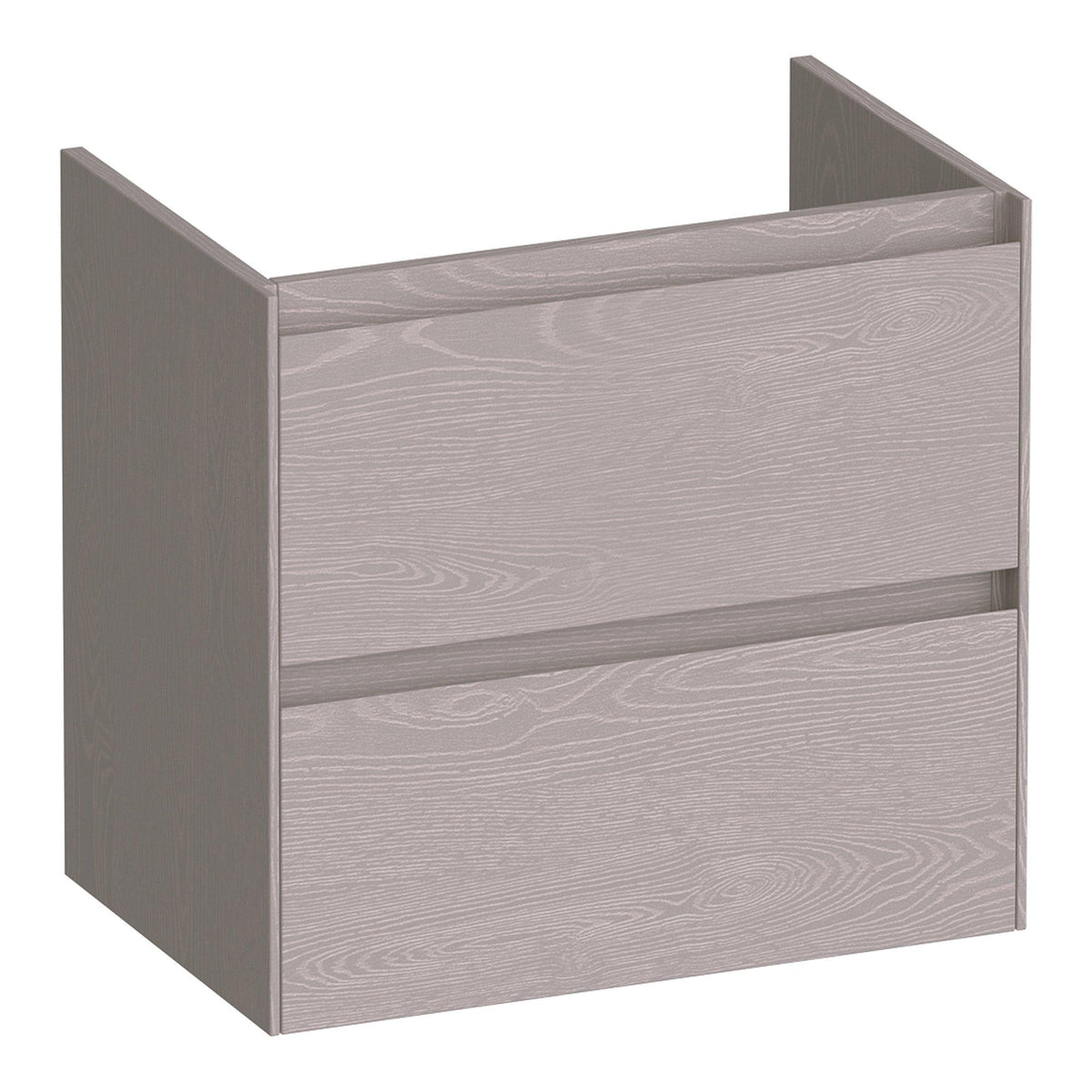 BRAUER Inspire vanity unit shallow 60 with 2 soft-close handleless drawers and 1 siphon cutout Timber Greige