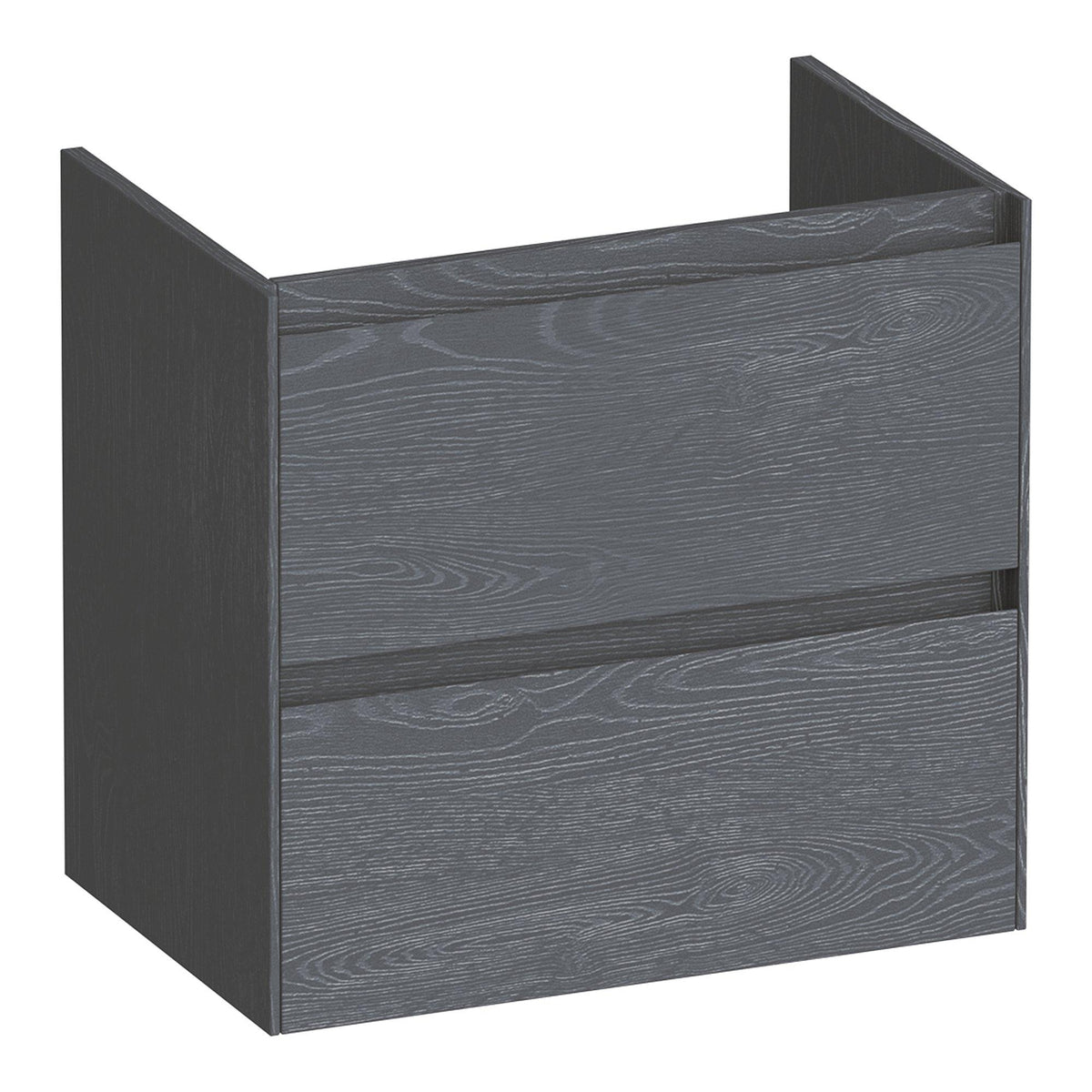 BRAUER Inspire onderkast ondiep 60 met 2 softclose lades greeploos en 1 sifon uitsparing Timber Grey