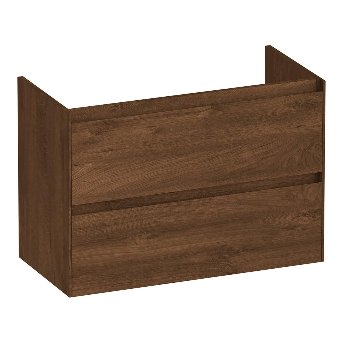BRAUER Inspire shallow base cabinet 80 with 2 soft-close handleless drawers and 1 siphon cutout Forest Cacao