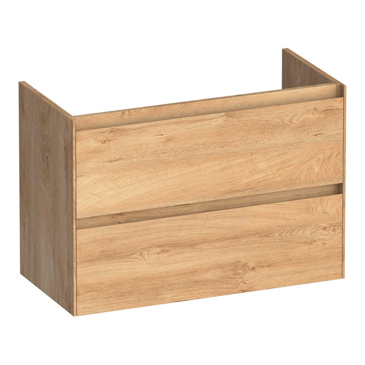 BRAUER Inspire onderkast ondiep 80 met 2 softclose lades greeploos en 1 sifon uitsparing Forest Tan