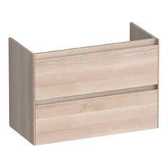 BRAUER Inspire shallow base cabinet 80 with 2 soft-close handleless drawers and 1 siphon cutout slatted oak white