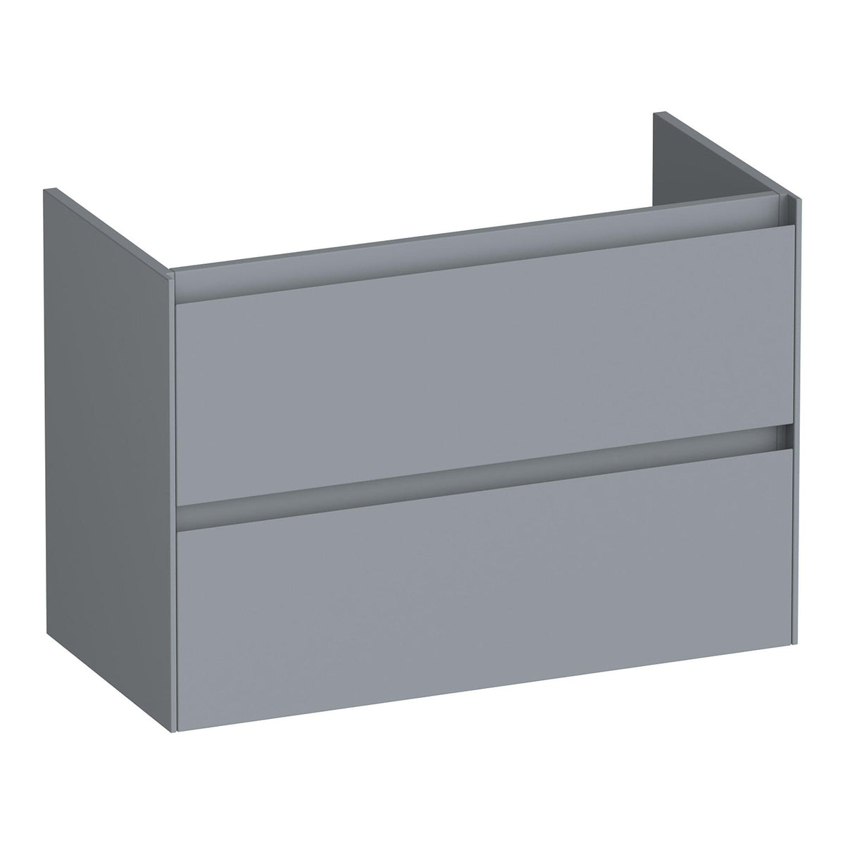 BRAUER Inspire shallow base cabinet 80 with 2 soft-close handleless drawers and 1 siphon cut-out matte gray